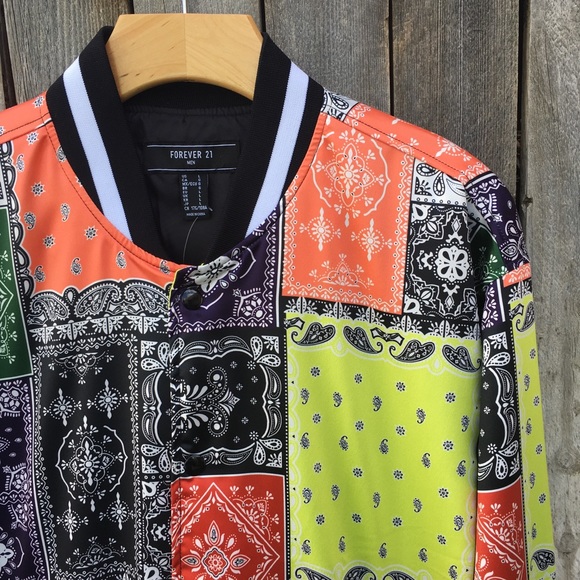 Satin Bandana Print Bomber Jacket 